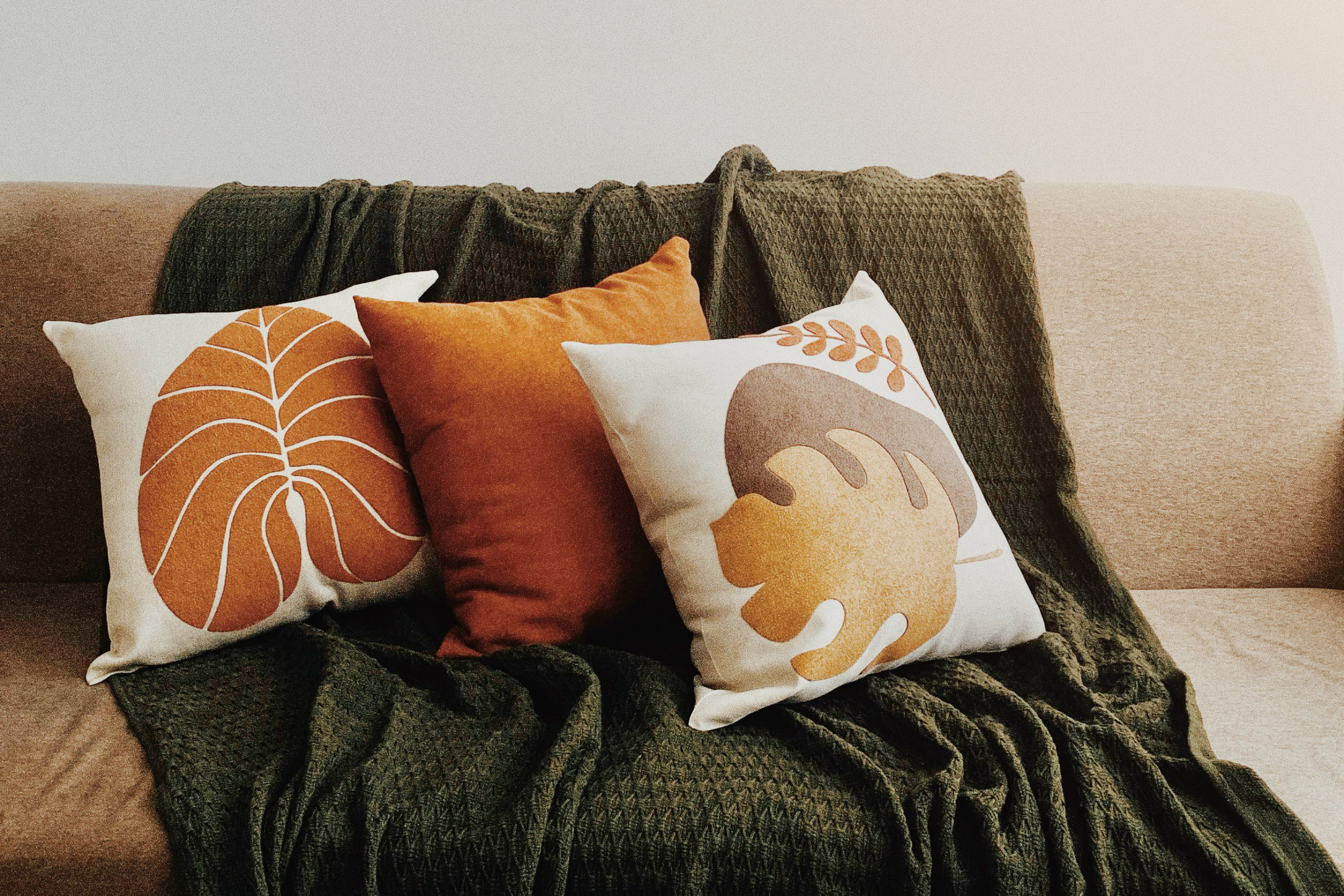 Knitted Cushion · Terracotta Orange